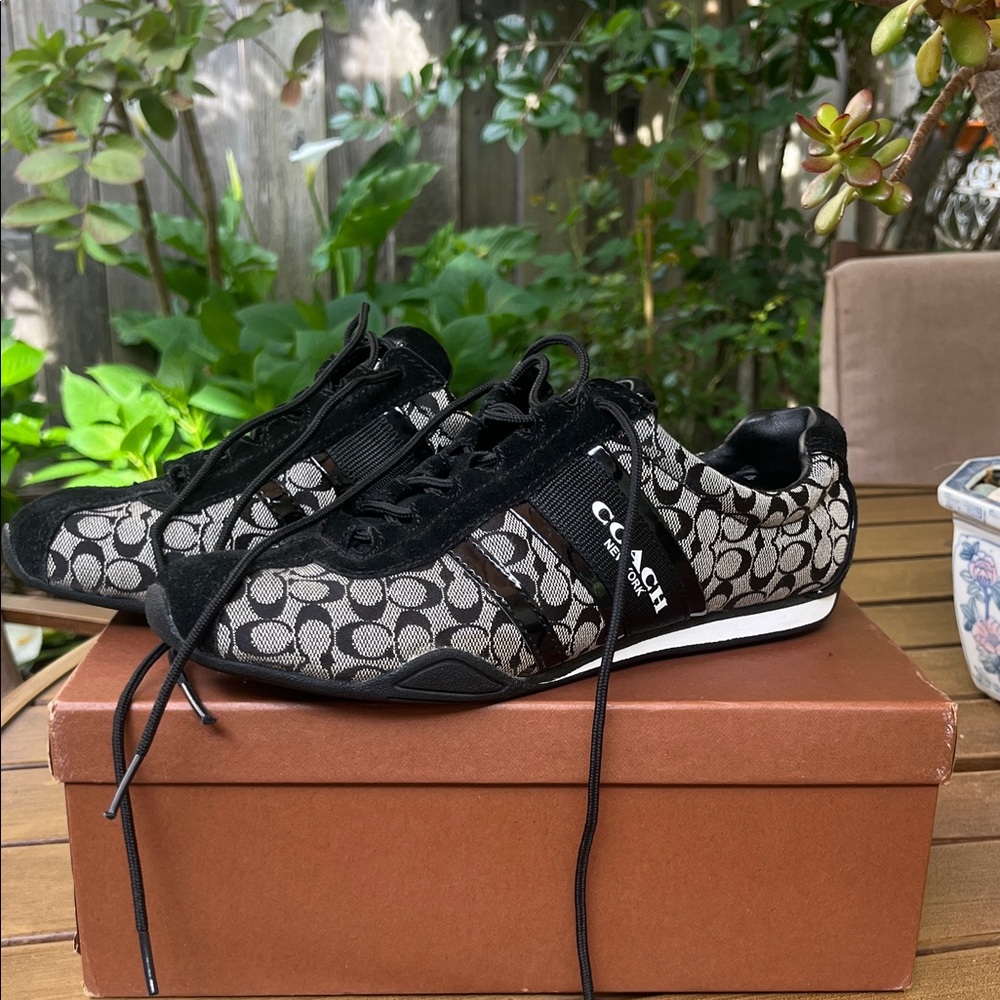 Coach Women's Logo Mesh Lace-Up Sneakers - Black. Authentic. - Picture 2 of 14